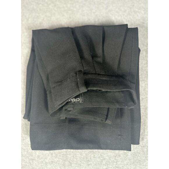 Chanel Dress Pants Women's Size 34 (US 2) Black Pleated High Rise Wide Leg - Picture 11 of 11
